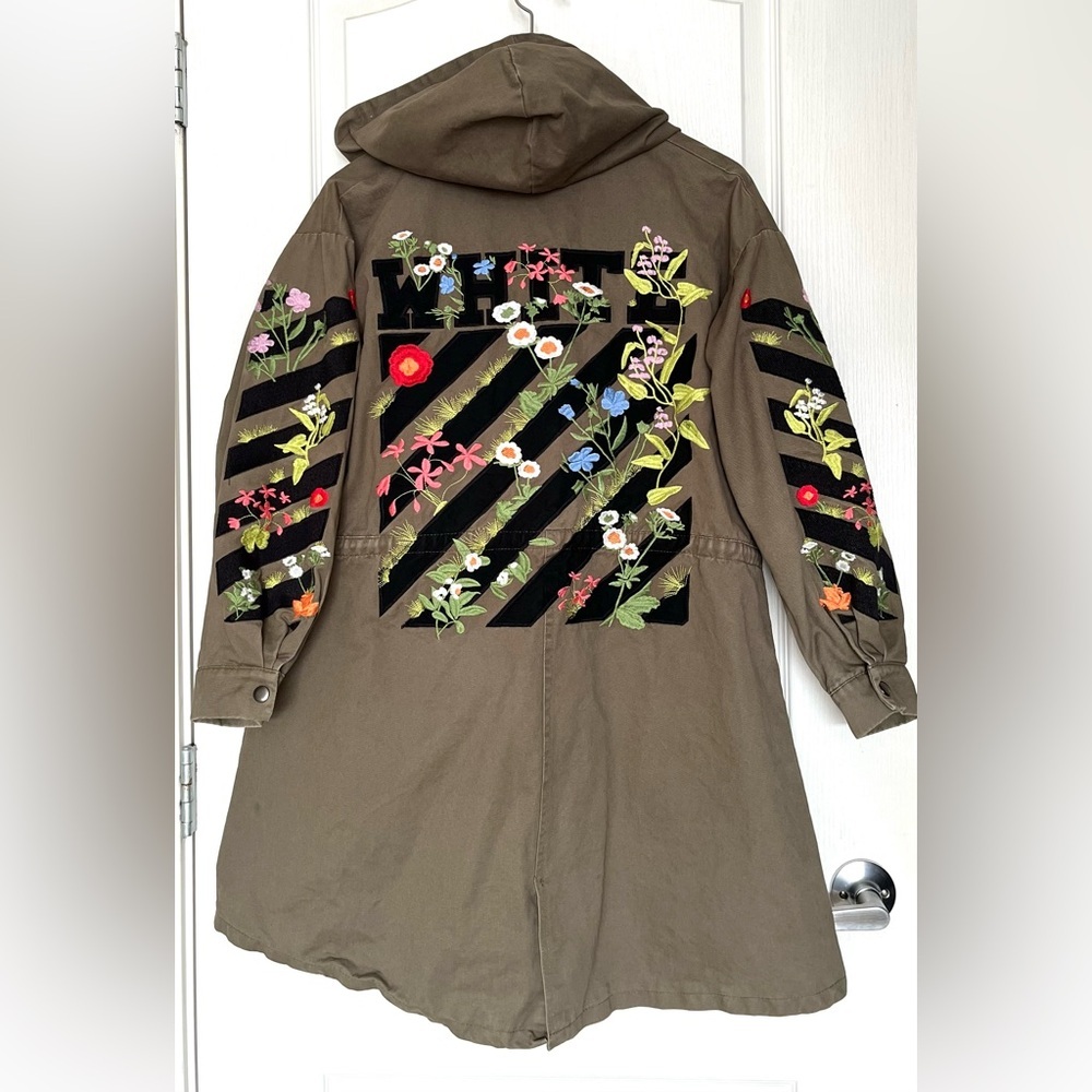 OFF-WHITE Virgil Abloh Diagonal Rose Stripes M65 Saharian Utility Jacket Size M